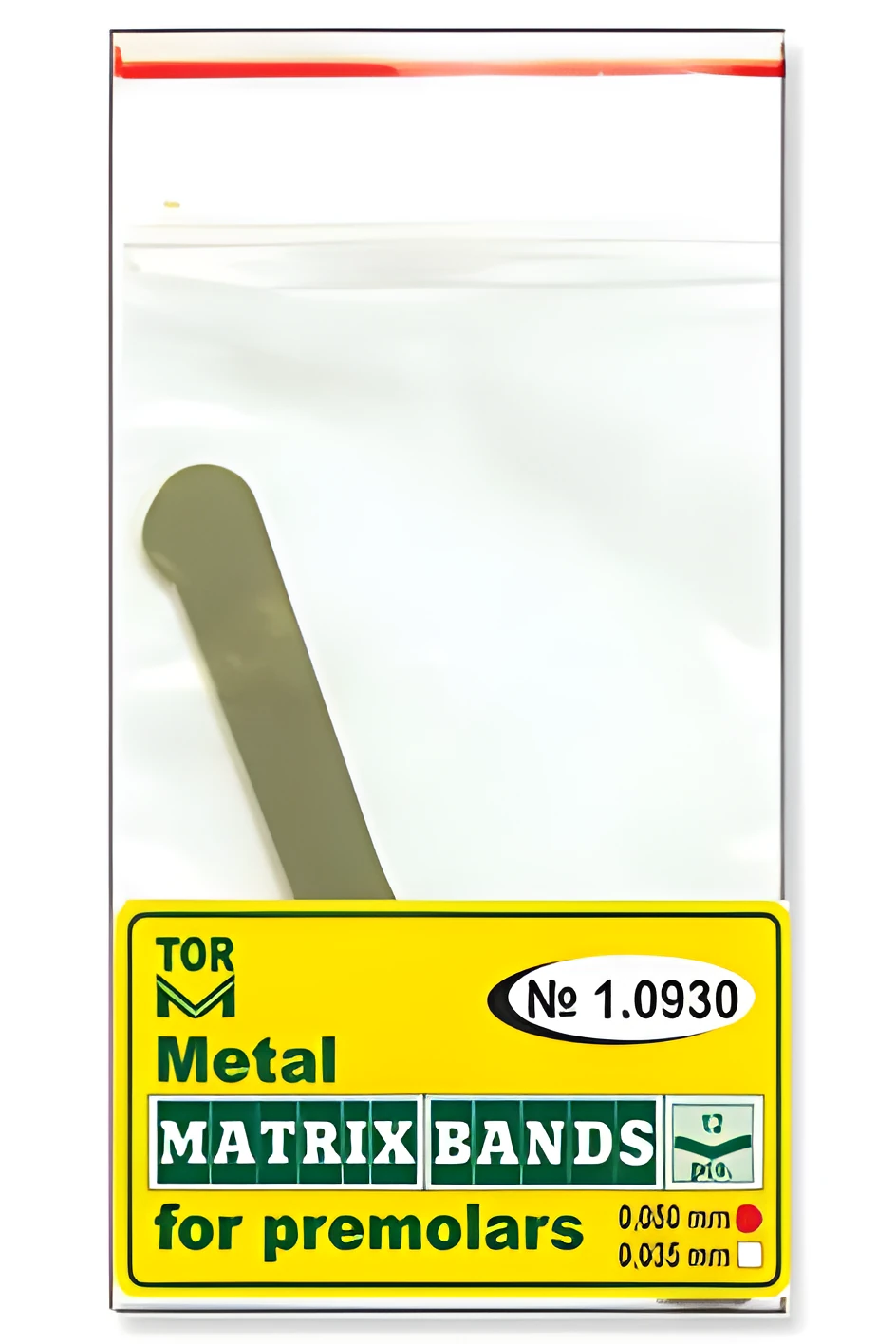 Metal Matrix Bands for Premolars, shape 1 (without ledge)