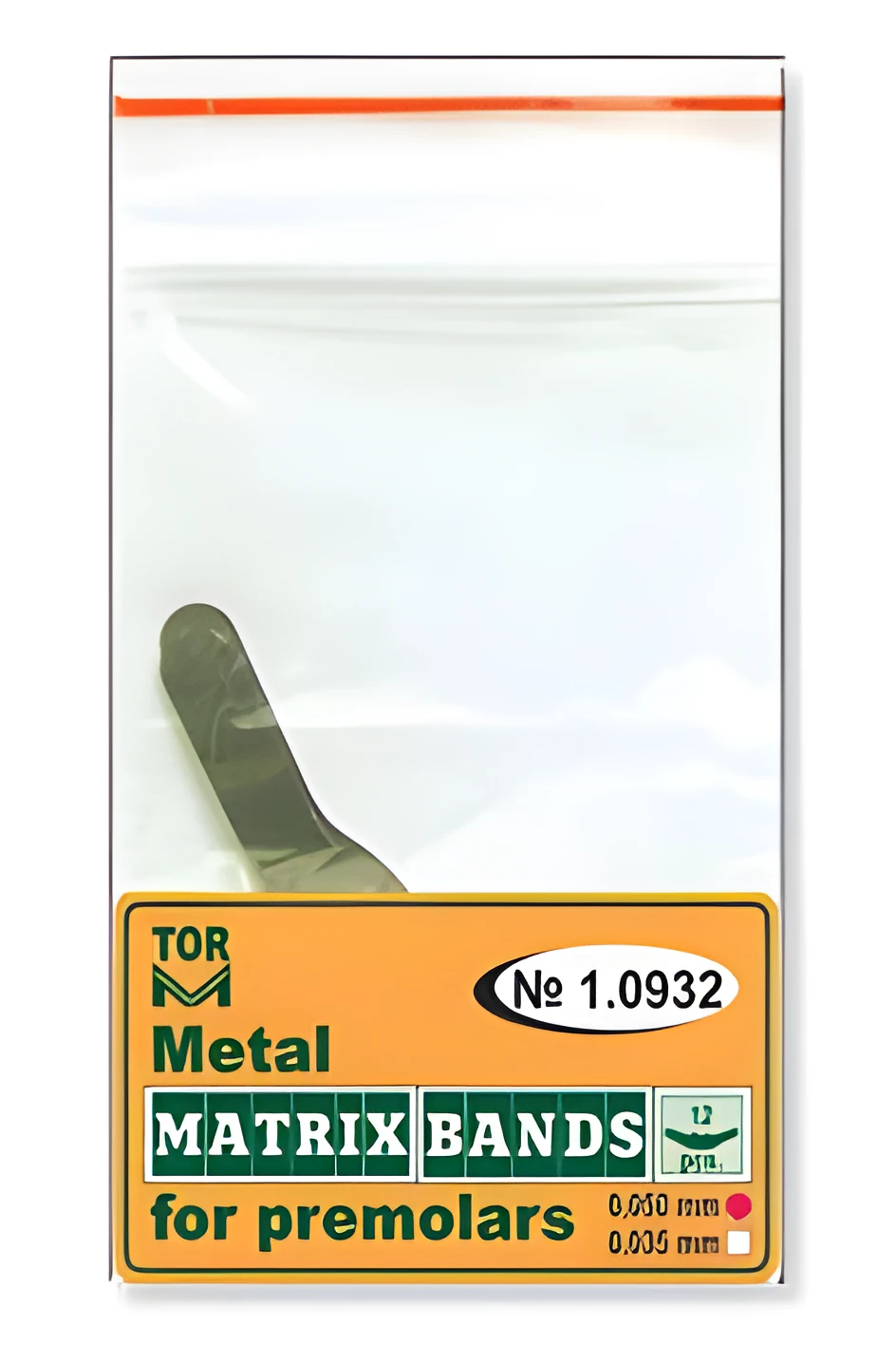 Metal Matrix Bands for Premolars, shape 2 (two central ledges)