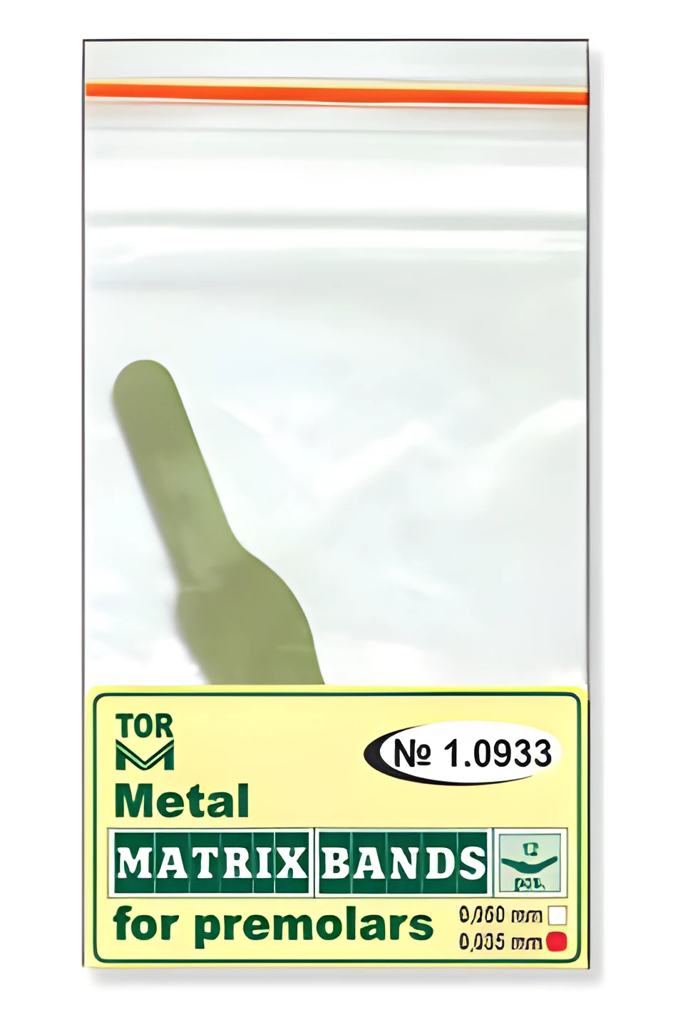 Metal Matrix Bands for Premolars, shape 3 (one side ledge)