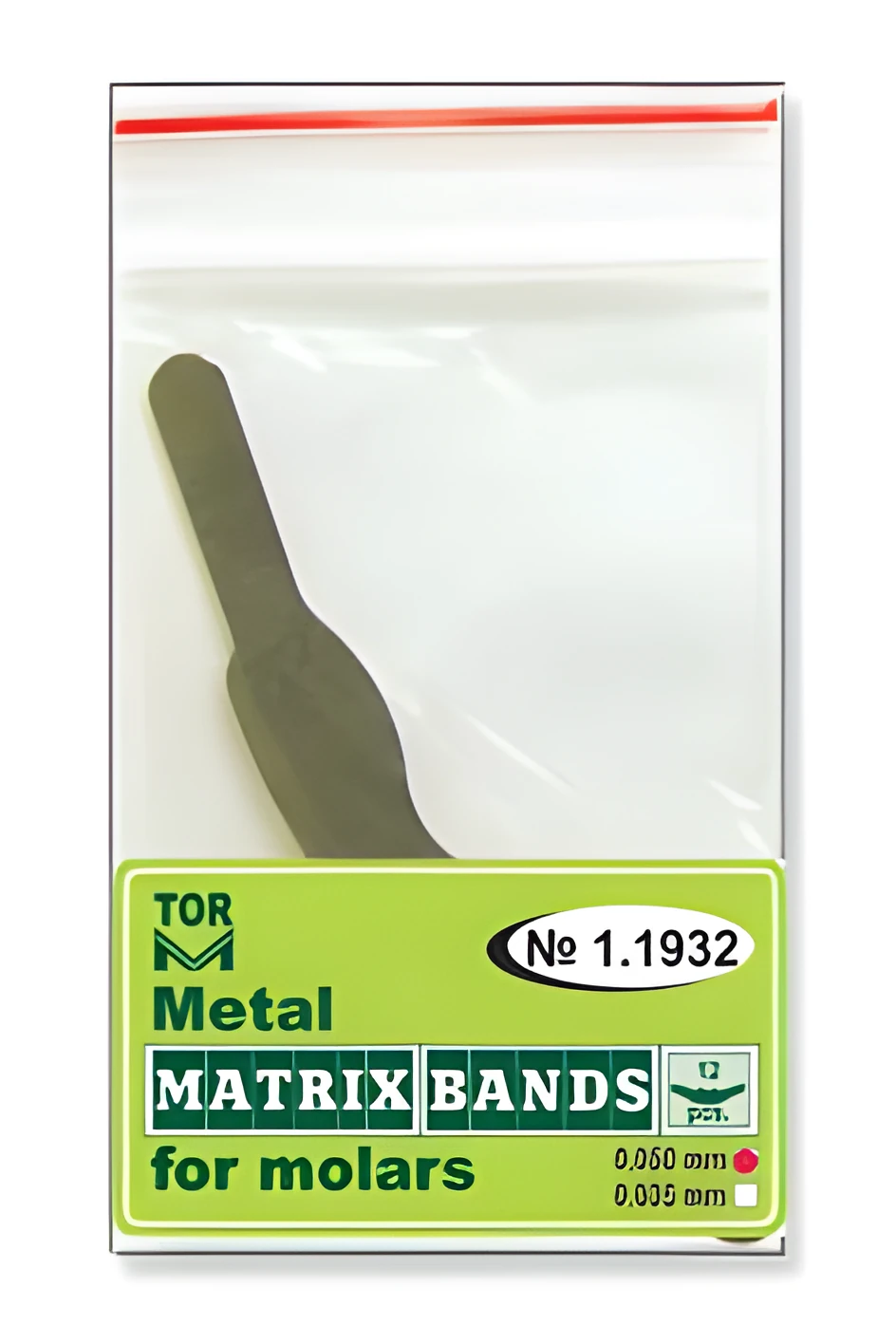 Metal Matrix Bands for Molars, shape 2 (two central ledges)