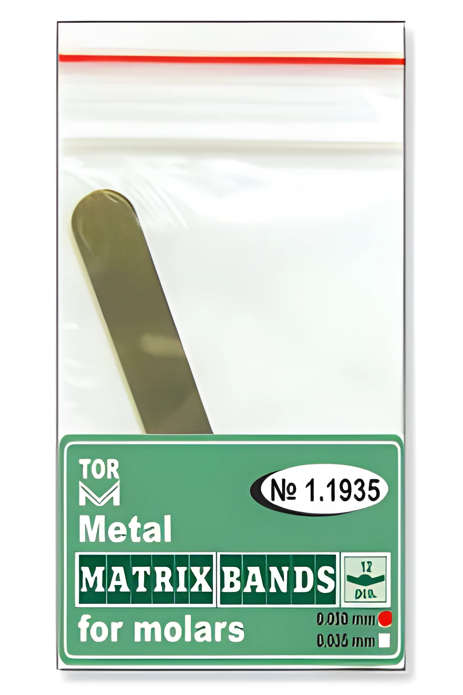Metal Matrix Bands for Molars, shape 5 (one central ledge)
