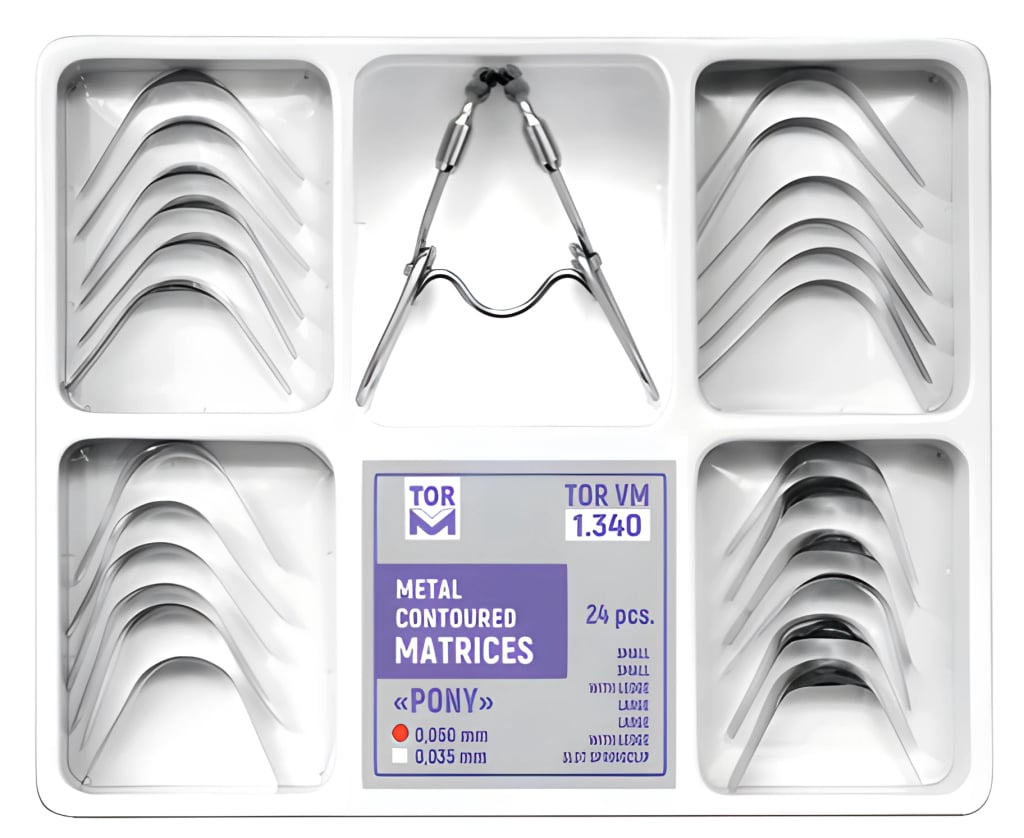 Metal contoured matrices "Pony", kit with Slot springclip
