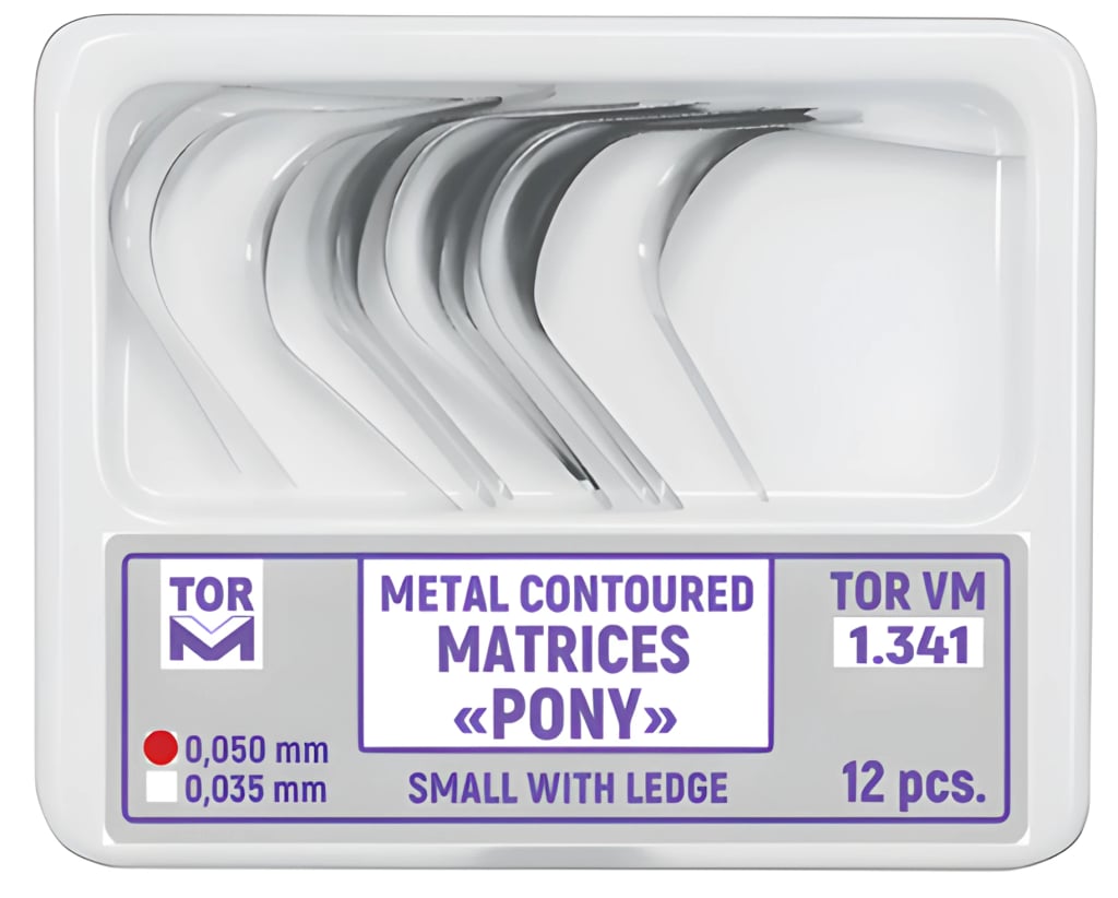 Metal contoured matrices "Pony", small with ledge