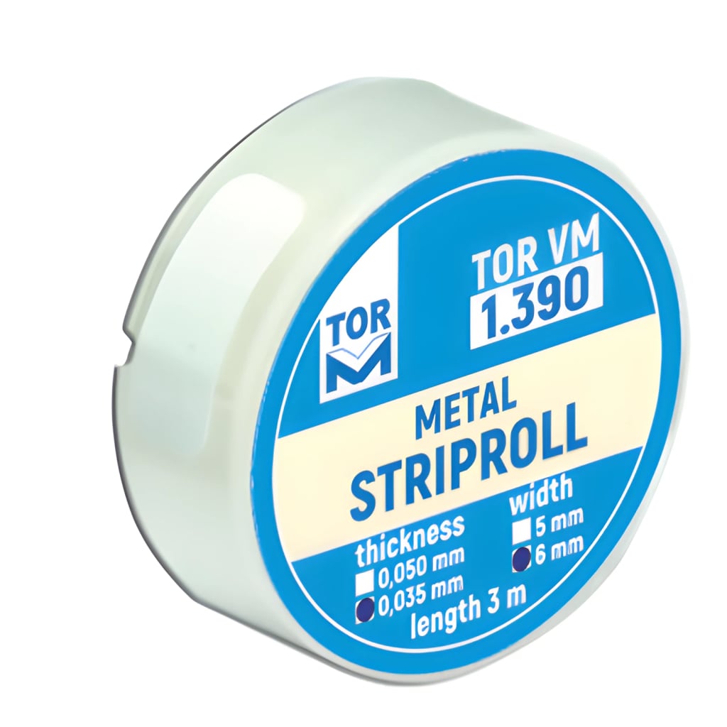 Metal Striproll, 6 mm wide, 3 m long (round box)