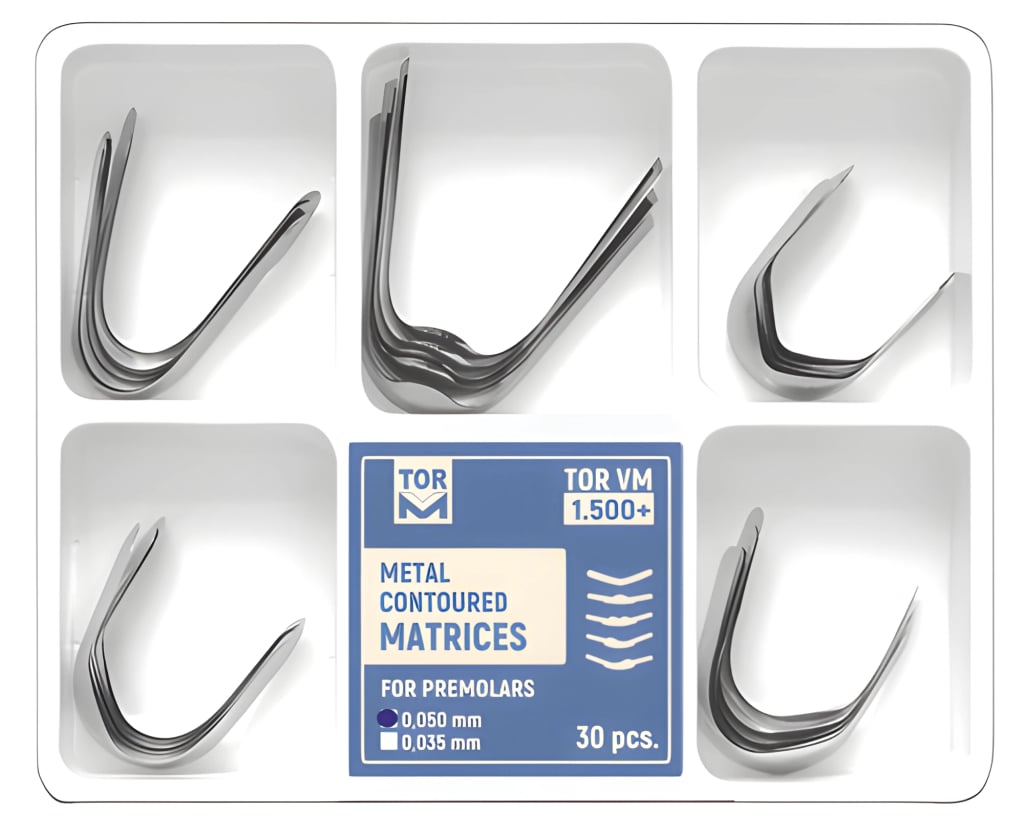 Metal Contoured Matrices for Premolars, assortment (30 pcs)