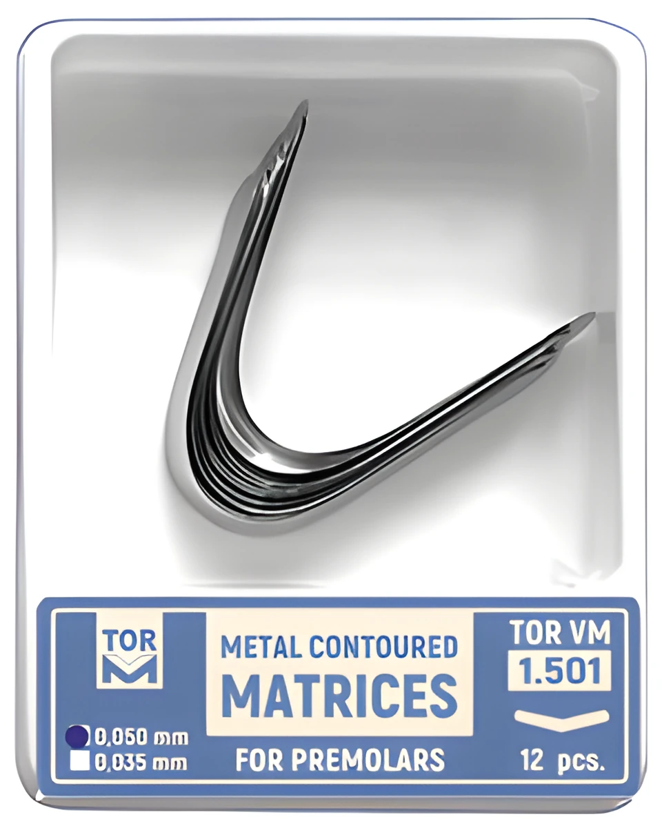 Metal Contoured Matrices for Premolars, shape 1 (without ledge)