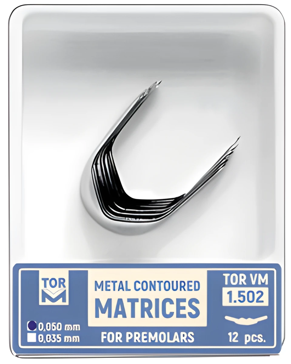 Metal Contoured Matrices for Premolars, shape 2 (bilateral)