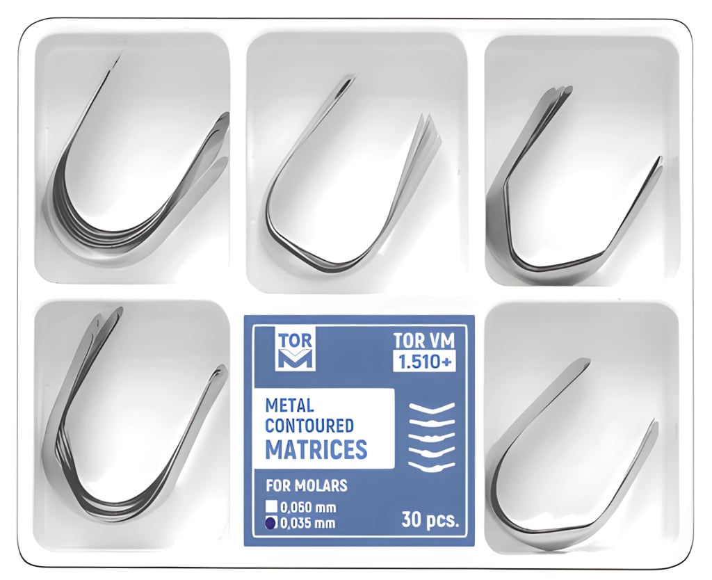 Metal Contoured Matrices for Molars, assortment (30 pcs)