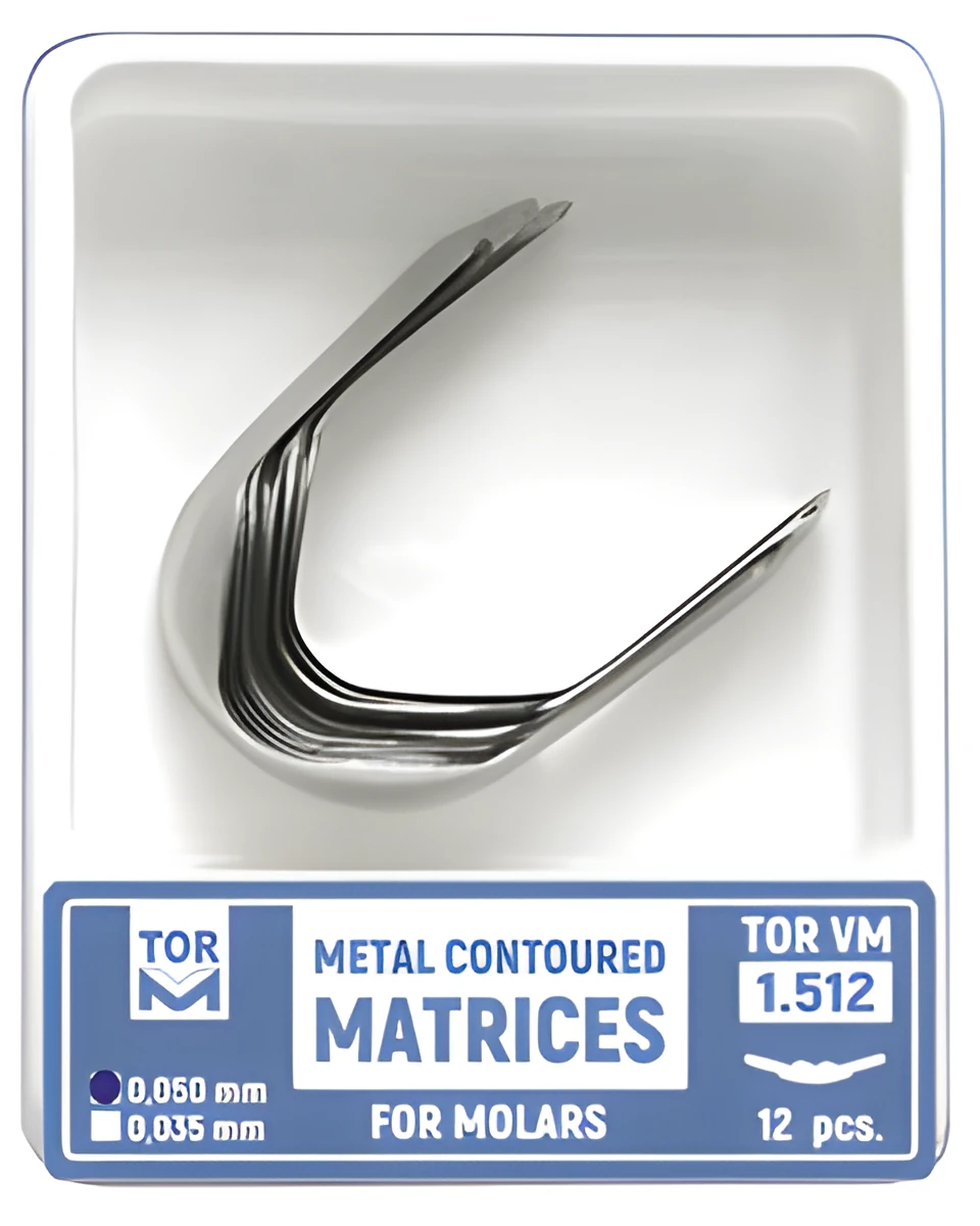 Metal Contoured Matrices for Molars, shape 2 (bilateral)
