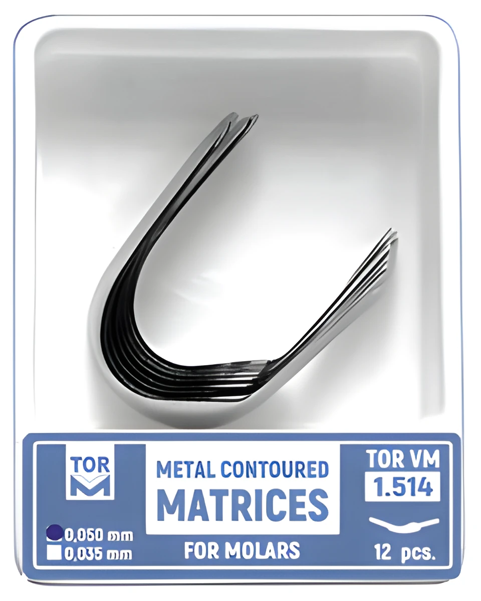 Metal Contoured Matrices for Molars, shape 4 (right ledge)