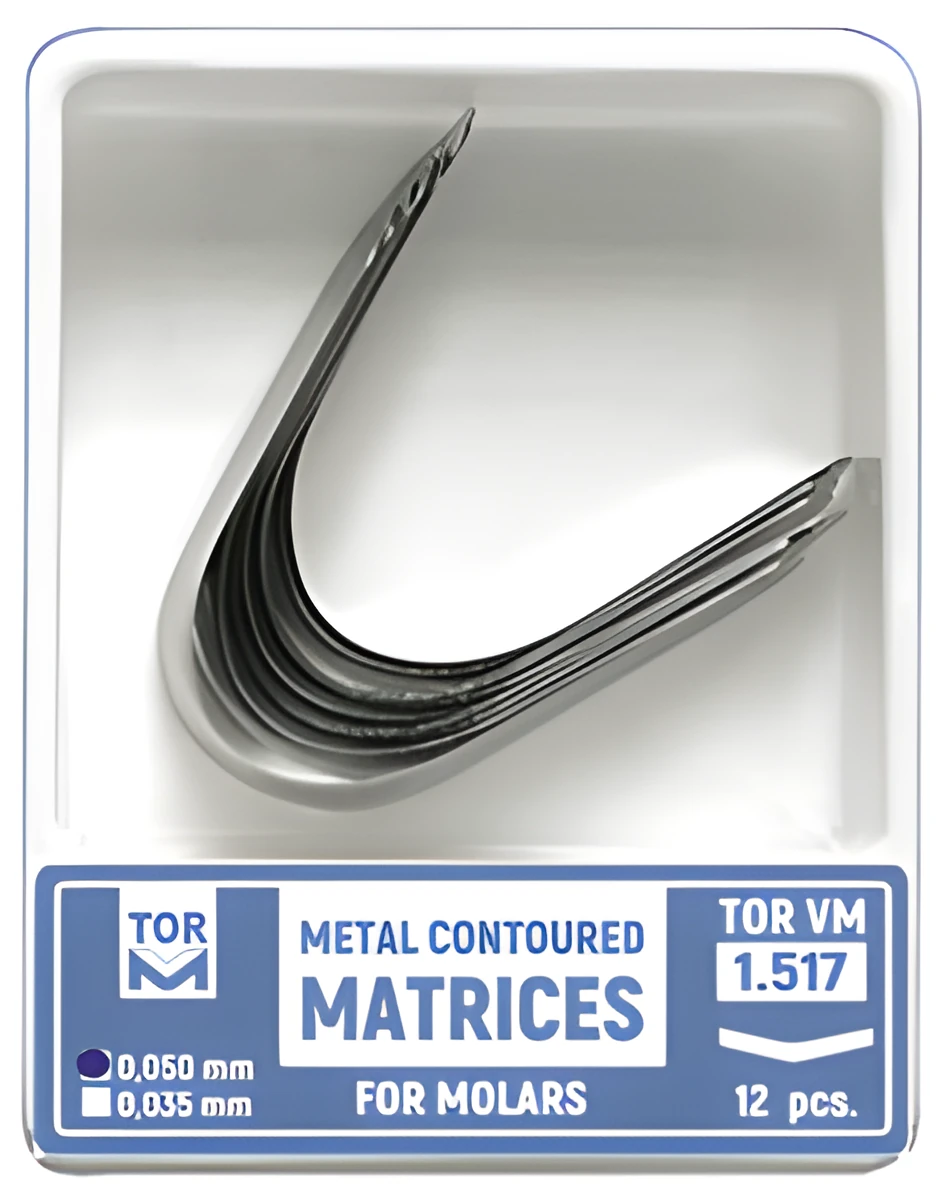 Metal Contoured Matrices for Molars, shape 7 (without ledge, elongated)