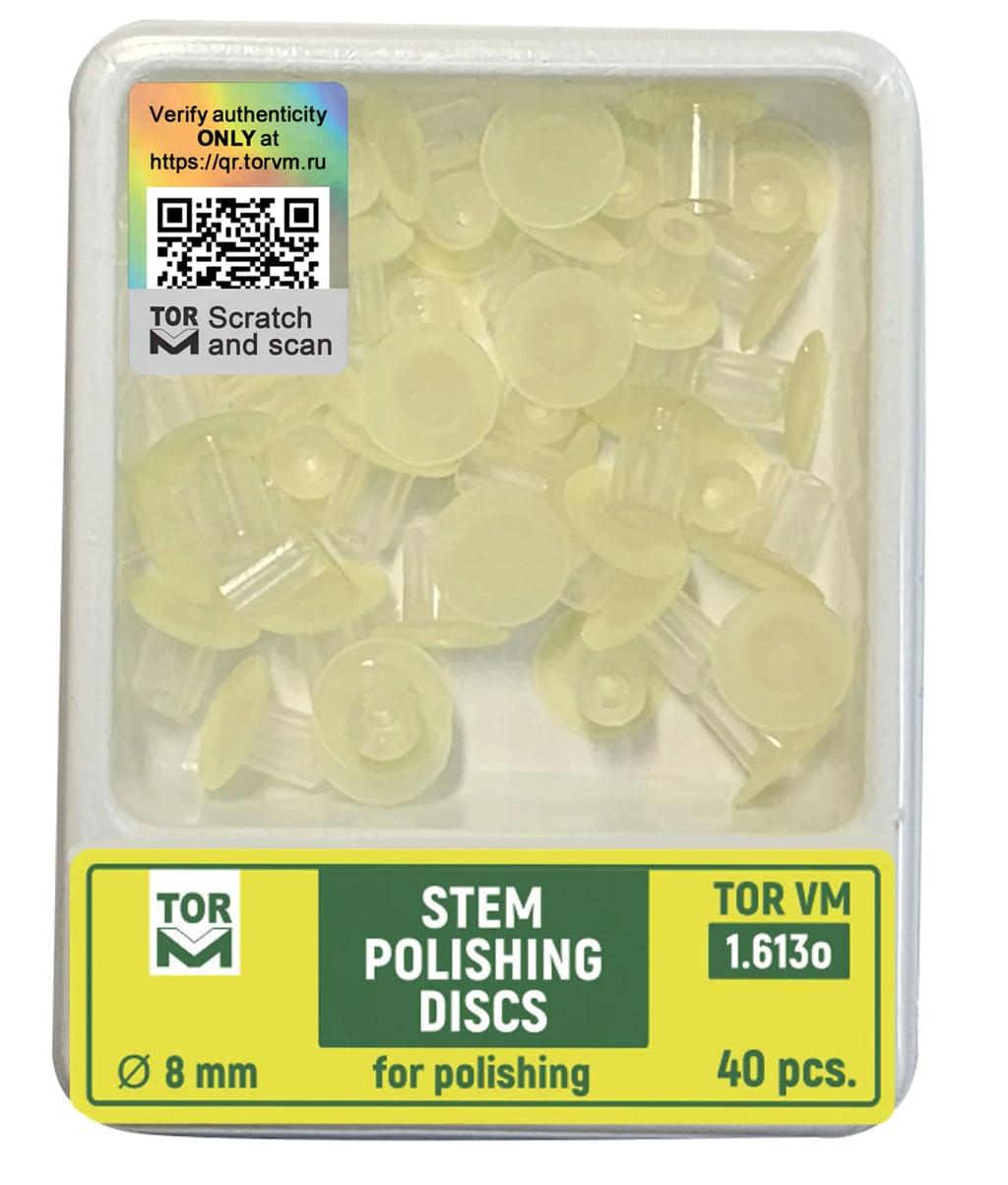 Stem Polishing Discs, ร8 mm, fine, back abrasive