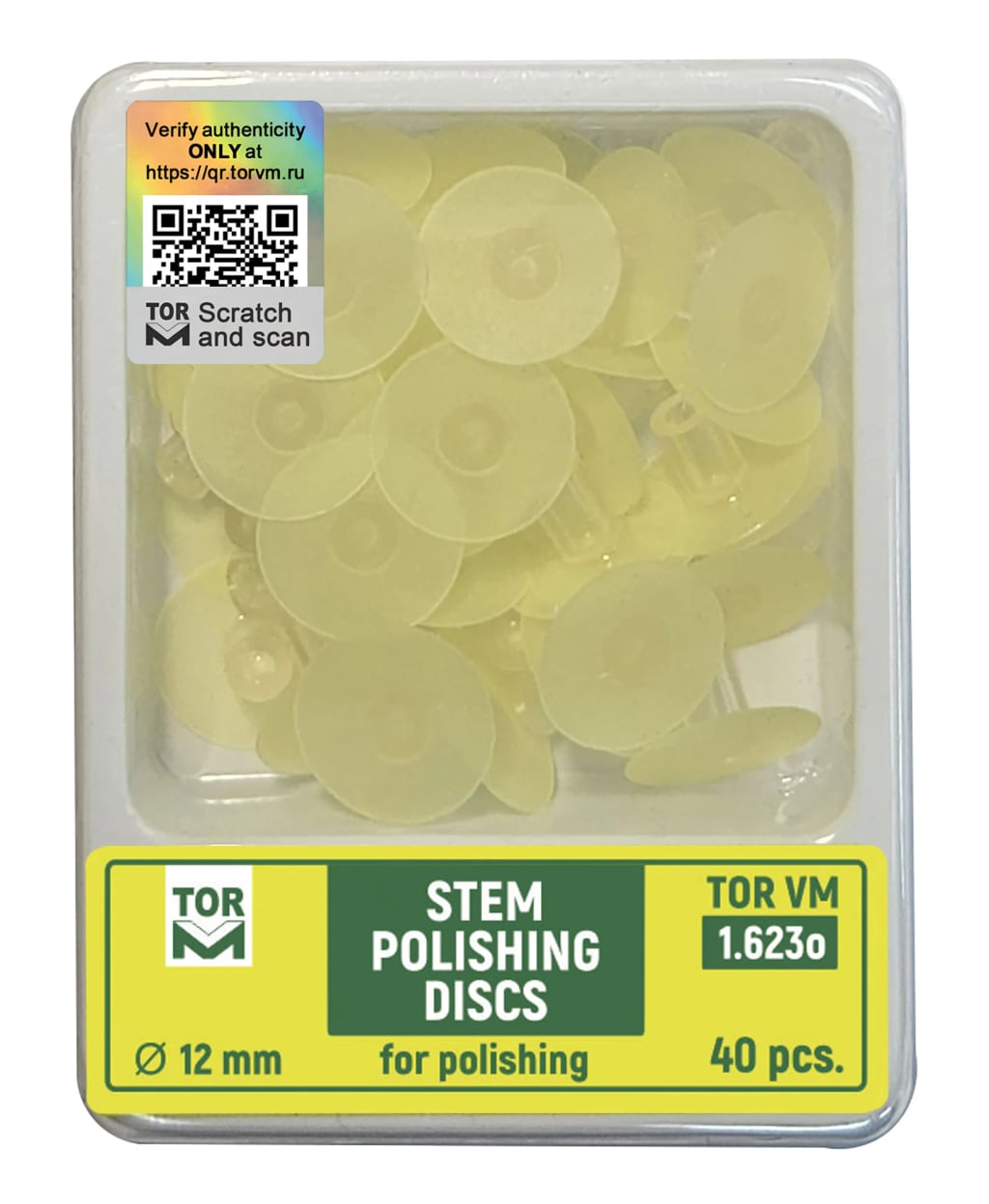 Stem Polishing Discs, ร12 mm, fine, back abrasive