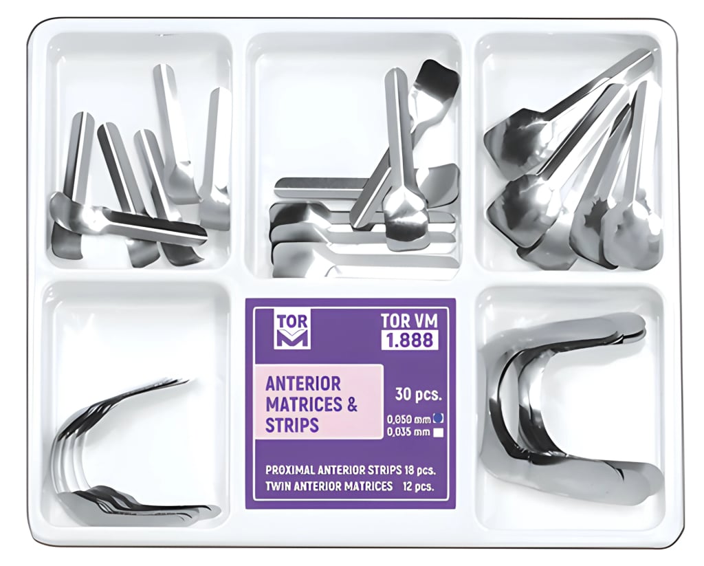 Bộ khuôn trám và dải cho răng trước (Anterior Matrices & Strips Kit)